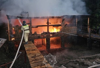 Банный комплекс загорелся в Актобе