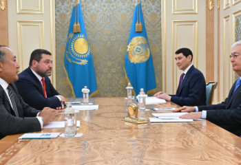 Head of State receives Co-founders of Kaspi.ku Vyacheslav Kim and Mikhail Lomtadze