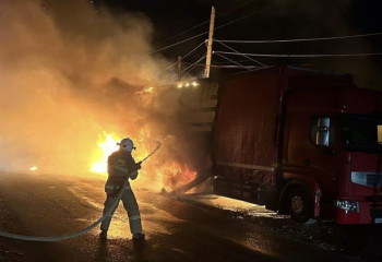 Қызылорда облысында жүк автокөлігі өртенді