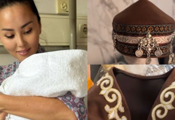 Баян Алагөзова төртінші қызына ұлттық киім кигізіп, фотосессия жасады