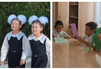 Ақтауда бір мектепте 7 егіз бірінші сыныпқа барды