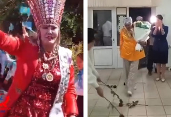 Бросали розы под ноги: торжественную встречу «царицы Томирис» коллективом жамбылской школы объяснили чиновники