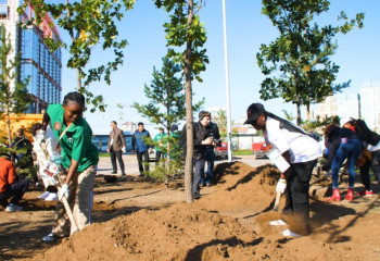 Participants of Nomad Games plant trees in Astana