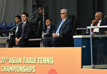Президент посетил финальные матчи Чемпионата Азии по настольному теннису
