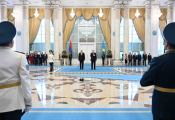President of Armenia President Vahagn Khachaturyan arrives in Kazakhstan