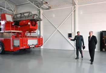 Глава государства посетил новую пожарную часть №23