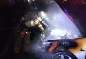 Атбасарда жеңіл көлік өртеніп кетті