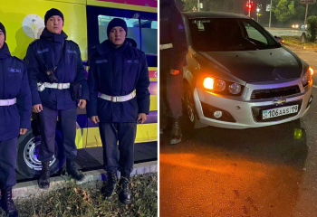 Гвардейцы оказали первую медицинскую помощь пострадавшим в ДТП в Талдыкоргане