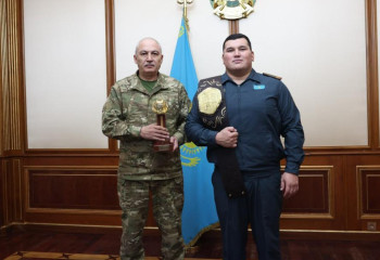 Победителя турнира «Қазақстан барысы-2024» назначили на офицерскую должность