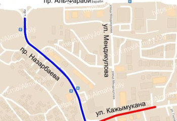 Алматыда Қажымұқан және Назарбаев көшелерінің бір бөлігі уақытша жөндеуге жабылады