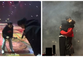 Ерке Есмаханның бірінші некедегі баласын сахнаға алып шыққан Раим жұртты сүйсінтті