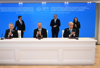 Presidents of Kazakhstan, Azerbaijan and Uzbekistan sign strategic agreement on integration of energy systems