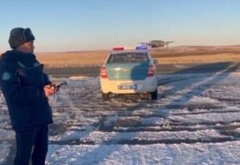Полицейлер жол қауіпсіздігін қамтамасыз ету үшін дрондарды қолдануда