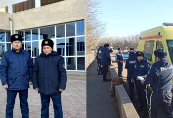 Оралда полицейлер көпірден секірген қызды құтқарды