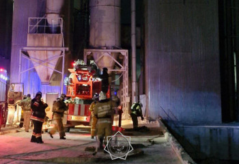 Өрт сөндірушілер Ақмола облысында астық кептіру-тазалау кешеніндегі апаттың алдын алды