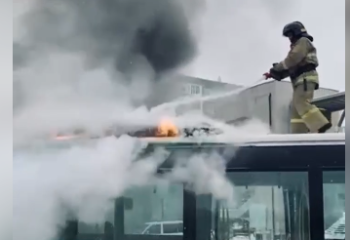 Астанада автобус өртенді