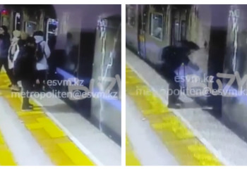 Алматы метросындағы оқиға: Желіде жігіттің рельске құлаған сәтінің видеосы тарады
