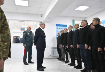 Президент посетил отдел по делам обороны Каратальского района