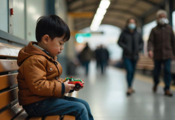 «Әдейі тастап кеткен». Астанада вокзалдан қараусыз қалған бала табылды