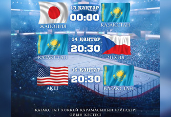 Опубликовано расписание игр хоккейной сборной Казахстана на Универсиаде в Турине