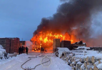 Петропавлда ағаш материалдарын сататын кәсіпорын өртенді