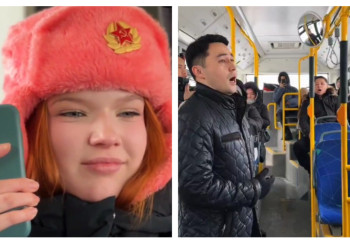 Гвардейцы исполнили песни военных лет в автобусе, открыв акцию «100 дней до Победы»