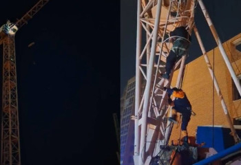 В Астане мужчина хотел спрыгнуть с 60-метрового строительного крана