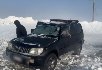 Автомобиль попал в снежный плен в области Жетысу