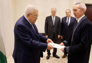 Ambassador of Kazakhstan presents credentials to  President of Palestine
