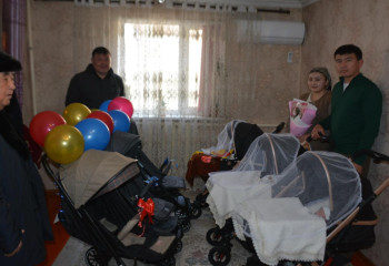 Түркістан облысында үшем туған анаға 3 млн теңге берілді