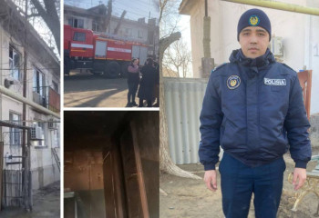 В Кулсары транспортный полицейский спас людей из горящего дома