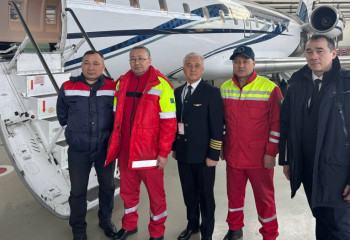 Медицинская авиация РК впервые выполнила международный рейс из Алматы в Сеул