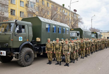 Курсанттары Жеңіс парадына қатысуға елордаға келді