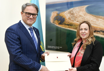 New Ambassador of Albania presented copies of credentials at  Kazakh FM