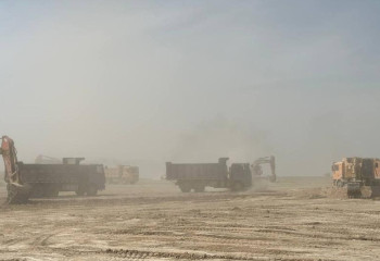 Работы на объекте строительства аэропорта Кендерли организованы в две смены