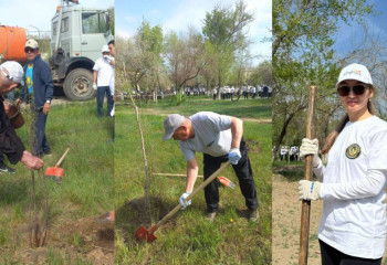 Более 200 сотрудников полиции присоединились к субботнику в Жезказгане