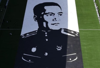 Свыше 600 детей из художественных кружков создали в Астане уникальный портрет ко Дню Победы