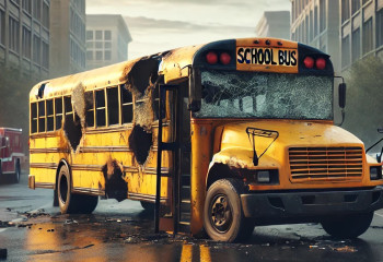 Автобус жарылып, төрт бала қаза тапты