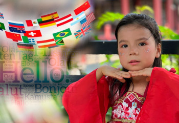 Бес жасында төрт тіл меңгерген Аиша көпшілікті тәнті етті