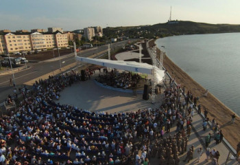 Құрманғазы атындағы оркестр Көкшетаудағы жаңа сахнада өнер көрсетті