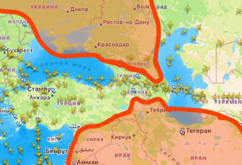 Как военные конфликты сузили авиационный коридор между Европой и Азией до узкого перешейка над Каспием
