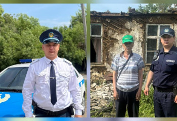 СҚО-да полиция қызметкері тұрғынды өрттен құтқарды