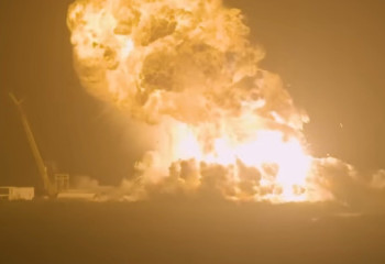 Мощный взрыв на полигоне SpaceX попал в прямой эфир