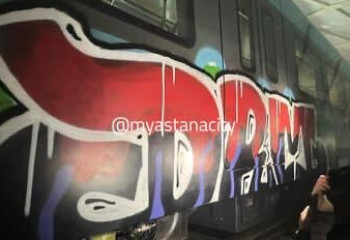 Первые вагоны LRT уже разрисовали граффити – возбуждено уголовное дело
