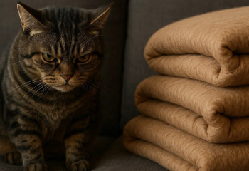 Верблюжье одеяло и акт мести: кот устроил персональную экспертизу новому постельному белью