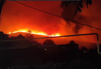 В горах Алматы горит склон — техника не может подъехать из-за рельефа