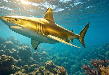 Редкая мутация: в океане появилась «золотая» акула