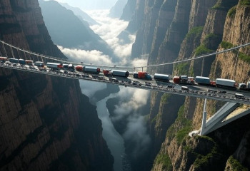 625 метров над землёй: новый рекордный мост в провинции Гуйчжоу