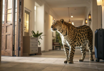 Туристы в шоке: леопард появился на втором этаже отеля