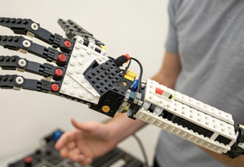 Teen builds advanced robotic hand from LEGO parts